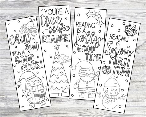 Free Printable Christmas Bookmarks To Color